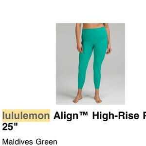 Lululemon Align High-Rise Pant 25” Maldives Green